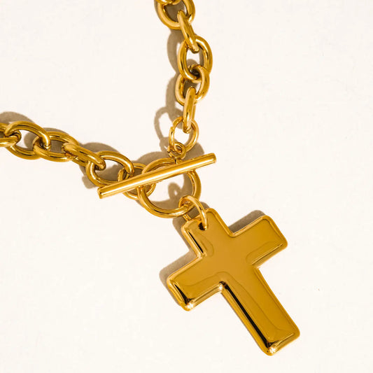 Trinite 18K Gold Cross Pendant Necklace