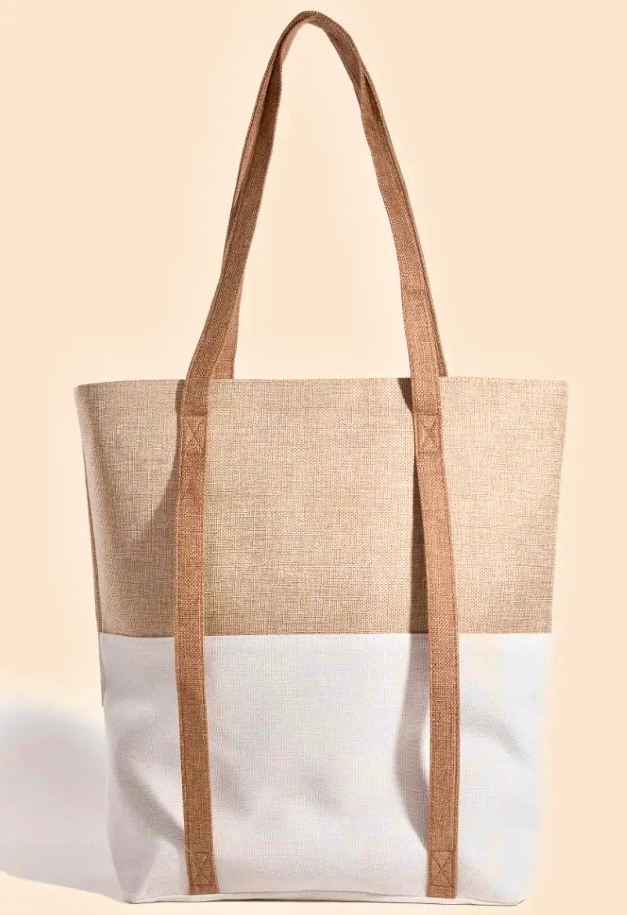 Large Two Tone Hat Carrier Canvas Tote Bag